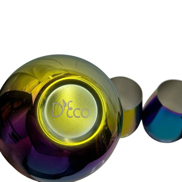 RAINBOW FUSION MIRROR REFLECTIVE STEMLESS WINE,WATER GLASS 18.5 OZ Set Of 4 - Picture 3 of 11